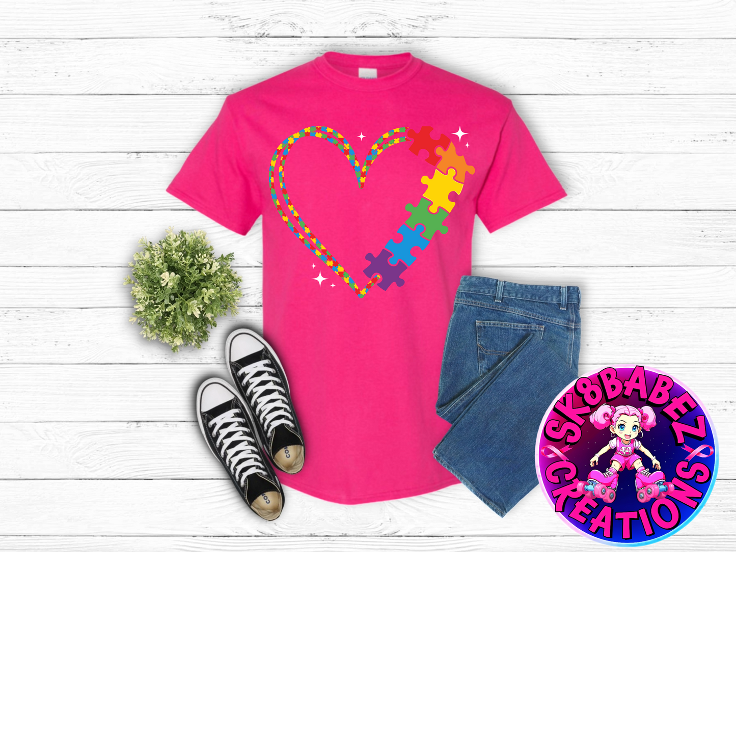 Autism Mom Puzzle Heart T-Shirt
